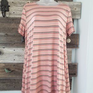NWT Ninexis Stripes T-Shirt Dress in Blush Sizes 1X/2X/3X